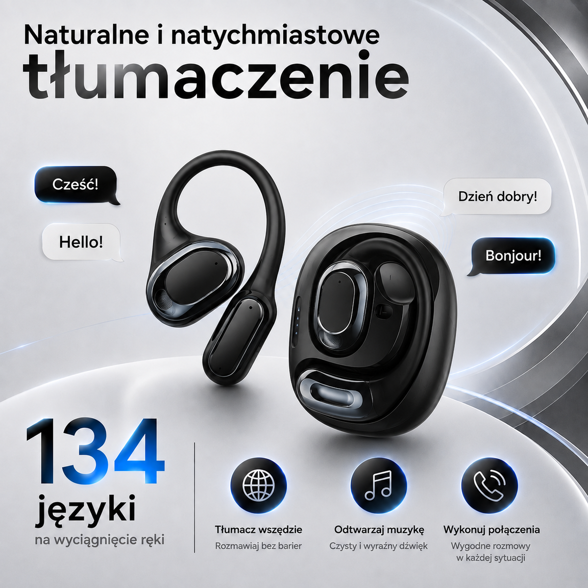 Maxeli™ - Inteligentne Słuchawki Tłumaczące